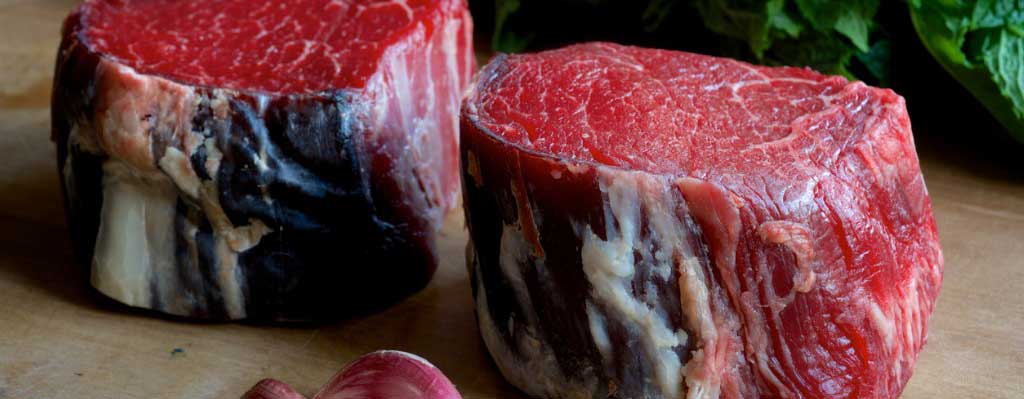 Dry aged steaks from New Pastures Butchers